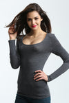 PALM'S LADIES WOOL TENCEL LONG SLEEVE TOP PL701