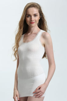  White Swan's Ladies Brushed Thermal Built Up Shoulder Vest, Ivory